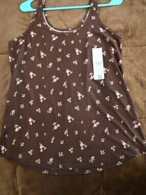 Brown Flower Tank - NEW